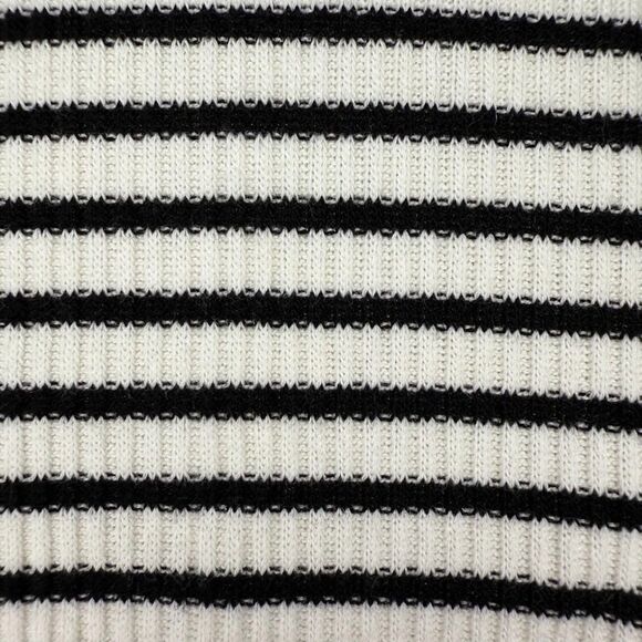 Lulu's Striped Ribbed Scoop Bodysuit in Black & Cream size Small - Picture 11 of 12